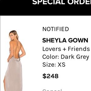 NWT LOVERS + FRIENDS Sheyla Gown XS